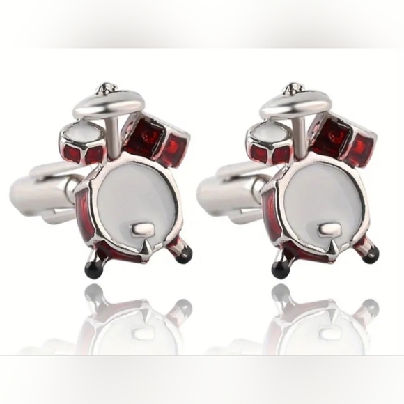 1 Pair Of Simple Style Temperament Men's Band Drum Kit Men's Cufflinks - Picture 1 of 3